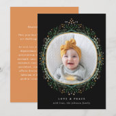 Met de hand getekende Folk Wildflower Wreatefoto Feestdagenkaart (Voorkant / Achterkant)