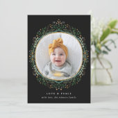 Met de hand getekende Folk Wildflower Wreatefoto Feestdagenkaart (Staand voorkant)