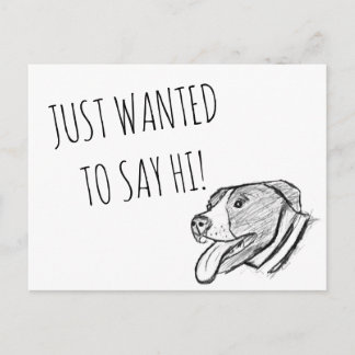 met de hand getekende foto van pitbull hond dieren briefkaart