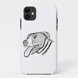 met de hand getekende foto van pitbull hond dieren Case-Mate iPhone case