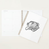 met de hand getekende foto van pitbull hond dieren planner (Display)