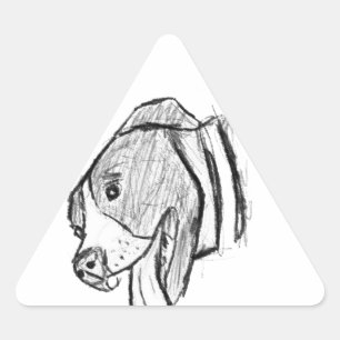 met de hand getekende foto van pitbull hond dieren sticker