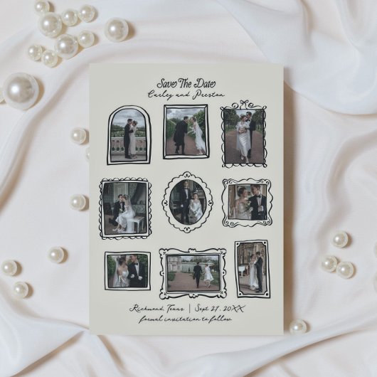 Met de hand getekende fotolijstjes Save The Date k