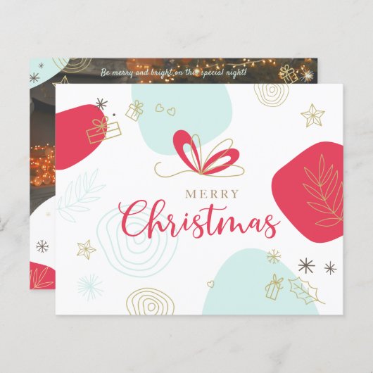 Met de hand getekende foto's, kerst en elegante ke (Voorkant / Achterkant)