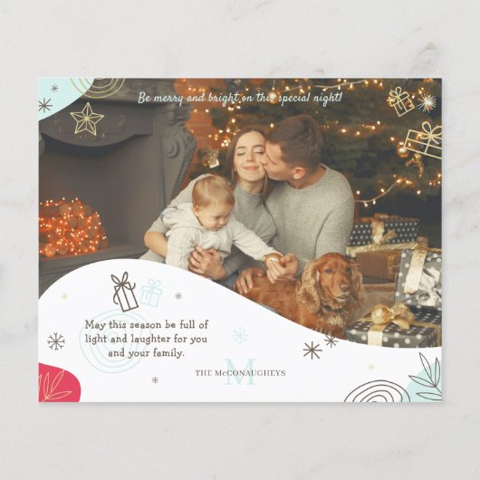 Met de hand getekende foto's, kerst en elegante ke (Achterkant)