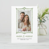 Met de Hand Getekende Frame met Krabbels Eerste Ke Feestdagenkaart (Staand voorkant)