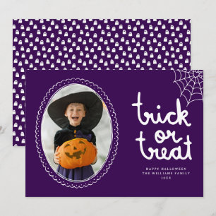 Met de Hand Getekende Frame Trick Or Treat Hallowe Kaart