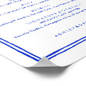 Met de hand getekende Franse blauwe trouwbar-drank Poster (Hoek)