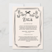 Met de hand getekende funky doodle huwelijksdetail kaart (Voorkant)
