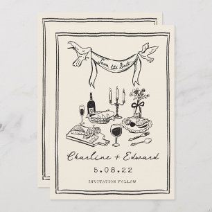 Met de hand getekende funky handschrift save the d date