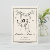 Met de hand getekende funky handschrift save the d date (Staand voorkant)