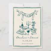 Met de hand getekende funky handschrift save the d date (Voorkant)
