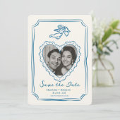 Met de hand getekende funky handschrift save the d date (Staand voorkant)