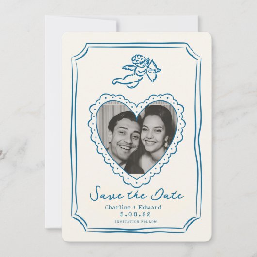 Met de hand getekende funky handschrift save the d date (Voorkant)