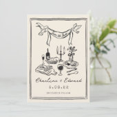 Met de hand getekende funky handschrift save the d save the date (Staand voorkant)