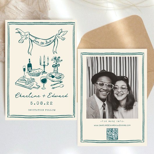 Met de hand getekende funky handschrift save the d save the date