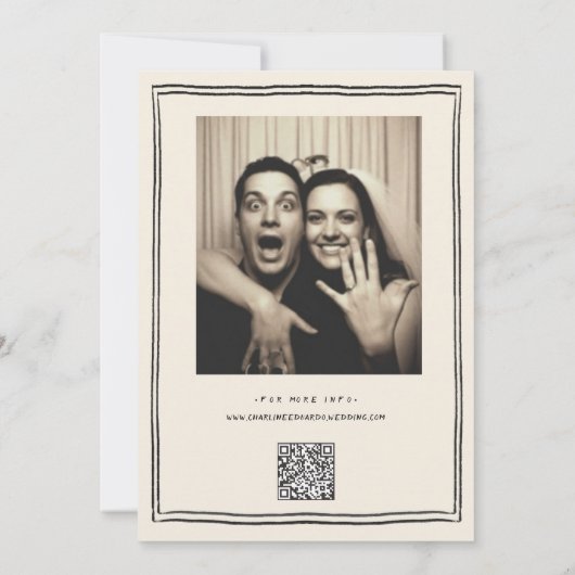 Met de hand getekende funky handschrift save the d save the date (Achterkant)