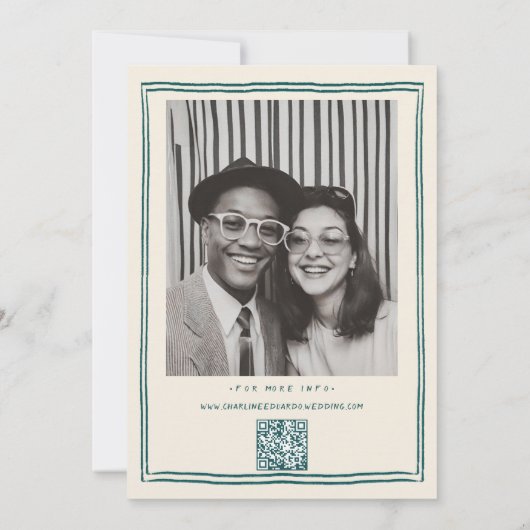 Met de hand getekende funky handschrift save the d save the date (Achterkant)