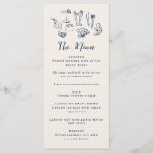 Met de hand getekende funky nautische verjaardags- menu (Voorkant)