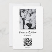 Met de hand getekende funky QR-code huwelijks FOTO Save The Date (Achterkant)