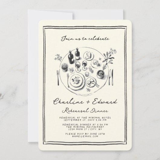 Met de hand getekende funky tekening repetitiedine kaart (Voorkant)