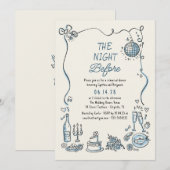 Met de Hand Getekende Funky Whimsical Retro Proefd Kaart (Voorkant / Achterkant)