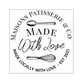 Met de hand getekende garde lepel Made With Love B Rubberstempel (Afrduk)
