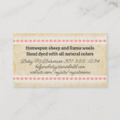 Met de hand getekende garens van kraag, haakwerk,  visitekaartje (Achterkant)