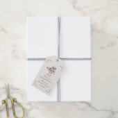 Met de Hand Getekende Gedempte Rode Salie Bloemene Cadeaulabel (Met Touw)