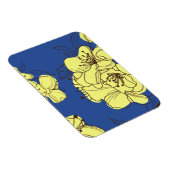 Met de hand getekende gele wilde bloemen op blauw magneet (Rechterzijde)