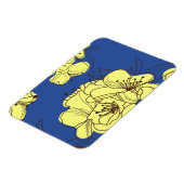 Met de hand getekende gele wilde bloemen op blauw magneet (Linkerzijde)