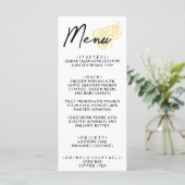 Met de hand getekende gele witte grillige huwelijk menu (Staand voorkant)