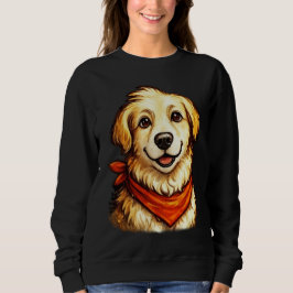 Met de Hand Getekende Gelukkige Gouden Hond Sweats Trui