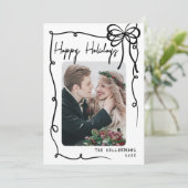 Met de Hand Getekende Gelukzaligheid Feestdagenkaart (Staand voorkant)