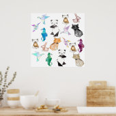 Met de hand getekende Geometrische Papierorigamidi Poster (Keuken)