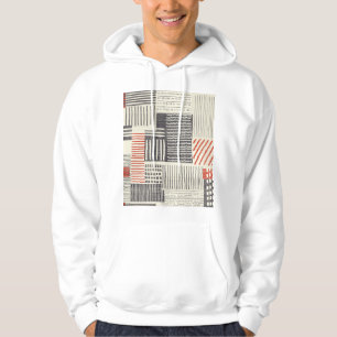 Met de hand getekende geometrische strepen, naadlo hoodie