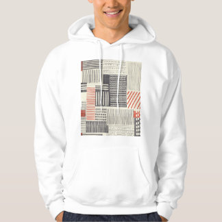 Met de hand getekende geometrische strepen, naadlo hoodie