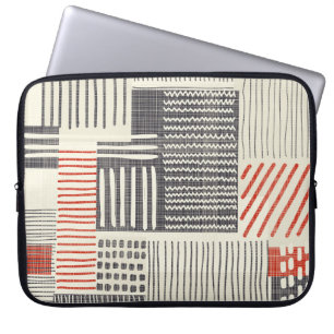 Met de hand getekende geometrische strepen, naadlo laptop sleeve