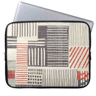 Met de hand getekende geometrische strepen, naadlo laptop sleeve