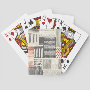 Met de hand getekende geometrische strepen, naadlo pokerkaarten
