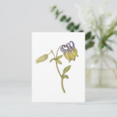 Met de hand getekende gewone akelei bloem briefkaart (Staand voorkant)