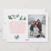 Met de hand getekende gezellige kerstdorp foto ker feestdagenkaart (Achterkant)