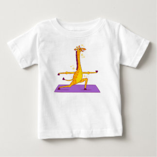 Met de Hand Getekende Giraffe Cartoon T-Shirt | Cu