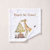 Met de Hand Getekende Giraffe Kerstboom Kunst Bad Handdoek (Wasdoekje)