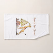 Met de Hand Getekende Giraffe Kerstboom Kunst Bad Handdoek (Handdoek)
