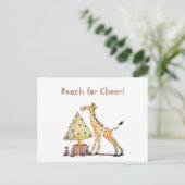 Met de hand getekende giraffe kerstboom kunst briefkaart (Staand voorkant)