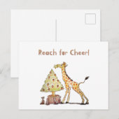 Met de hand getekende giraffe kerstboom kunst briefkaart (Voorkant / Achterkant)