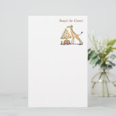 Met de hand getekende giraffe kerstboom kunst briefpapier (Staand voorkant)
