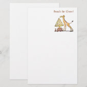 Met de hand getekende giraffe kerstboom kunst briefpapier (Voorkant / Achterkant)