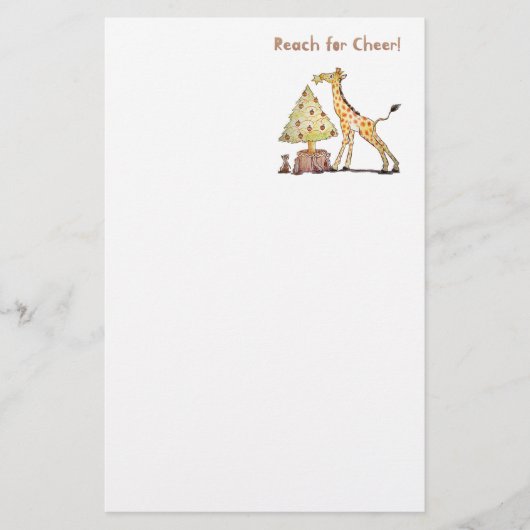 Met de hand getekende giraffe kerstboom kunst briefpapier (Voorkant)